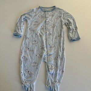 Magnetic Me Blue Zebra Print 0-3mo Pajamas